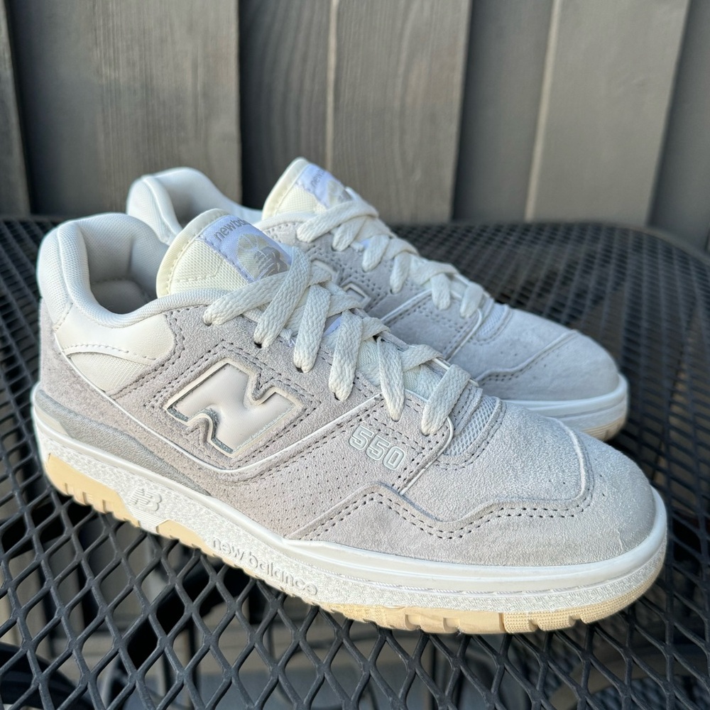 New Balance 550 basketball lifestyle grey suede shoes in Youth 5 or women’s 6.5